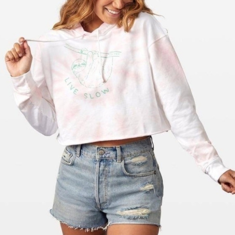 Pura Vida Cropped Sloth Hoodie